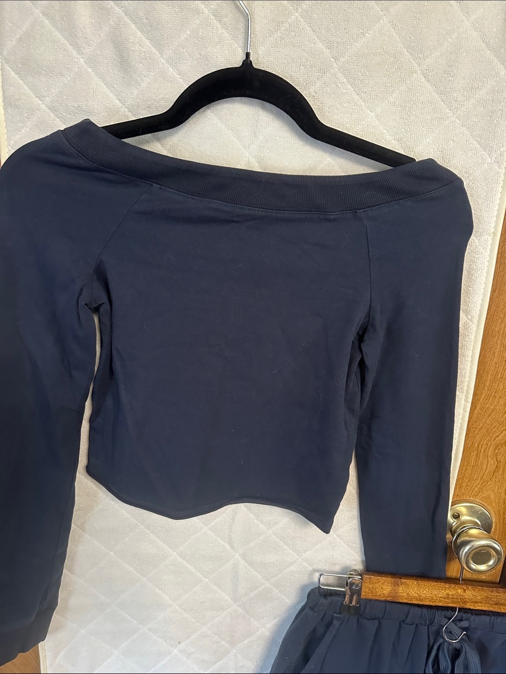FP Movement by Free People Navy Off-Shoulder Crop Top - Picture 2 of 6